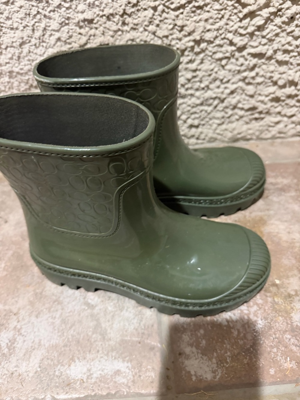 Coach Olive Green Signature Rain Boots